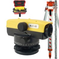 Niwelator optyczny NLC-32 SurvGeo + Statyw aluminiowy na klamry SurvGeo + Łata aluminiowa 5m SurvGeo